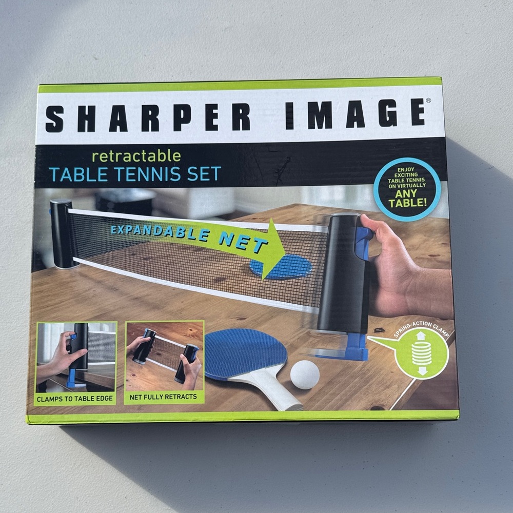 Sharper Image Blue and Black Table Tennis Kit